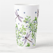 Blaubeermuster mit Libellen Milchtasse (Vorderseite)