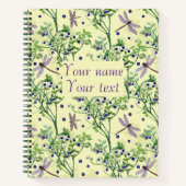 Blaubeermuster mit Libellen Notizblock (Vorderseite)