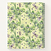 Blaubeermuster mit Libellen Notizblock (Rückseite)