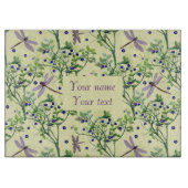 Blaubeermuster mit Libellen Schneidebrett (Vorderseite)