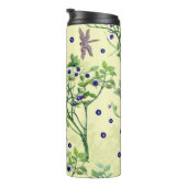 Blaubeermuster mit Libellen Thermosbecher (Nach rechts gedreht)