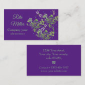 Blaubeermuster mit Libellen Visitenkarte (Vorne/Hinten)