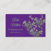 Blaubeermuster mit Libellen Visitenkarte (Vorderseite)