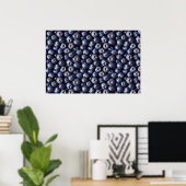 Blaubeermuster Poster (Heimbüro)
