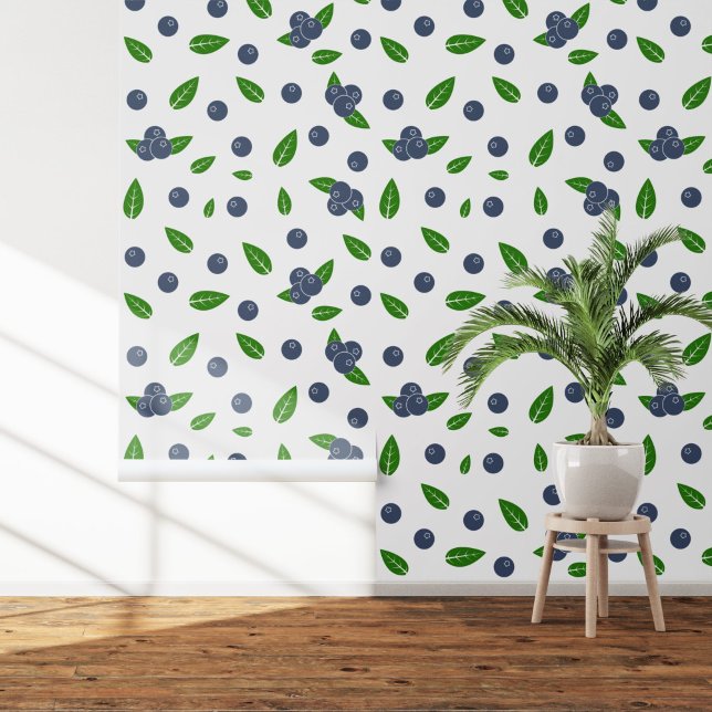 Blaubeermuster Tapete (Blueberry pattern wallpaper )