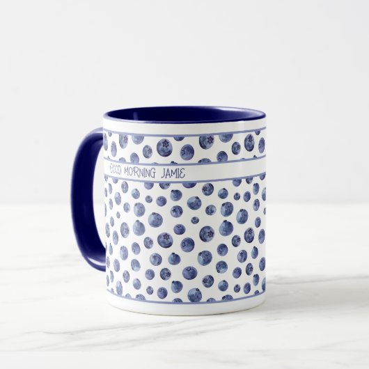 Blaubeermuster Tasse (Vorderseite Links)