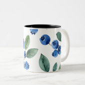 Blaubeermuster Zweifarbige Tasse (VorderseiteRechts)
