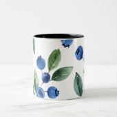 Blaubeermuster Zweifarbige Tasse (Mittel)