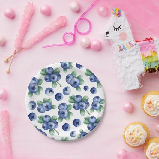 Blaubeerpapier Pappteller (Party)