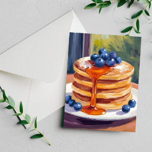 Blaubeerpfannkuchen Ölmalerei Karte