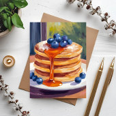 Blaubeerpfannkuchen | Ölmalerei Karte