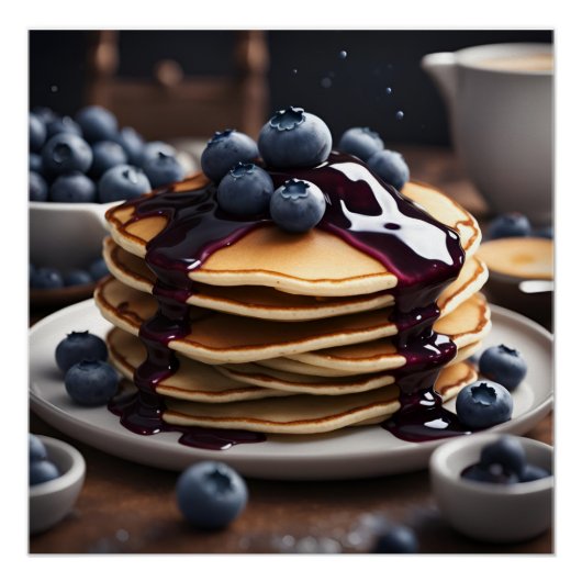 Blaubeerpfannkuchen Poster (Vorderseite)