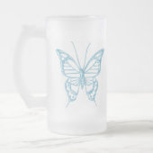 Blaubeerschmetterlings-Tasse.! Mattglas Bierglas (Links)