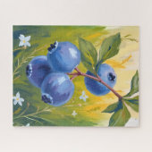 Blaubeerstrauch | Frucht Aquarellmalerei Puzzle (Horizontal)