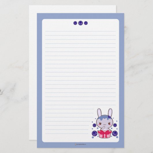 Blaubeertrüffel-Häschen Briefpapier (Vorne/Hinten)