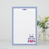 Blaubeertrüffel-Häschen Briefpapier (Stehend Vorderseite)