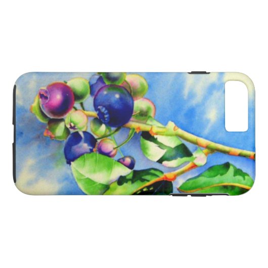 Blaubeerzweig, Aquarellmalerei Case-Mate iPhone Hülle (Rückseite (Horizontal))
