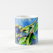 Blaubeerzweig, Aquarellmalerei Kaffeetasse (Mittel)