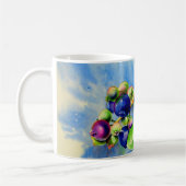 Blaubeerzweig, Aquarellmalerei Kaffeetasse (Links)