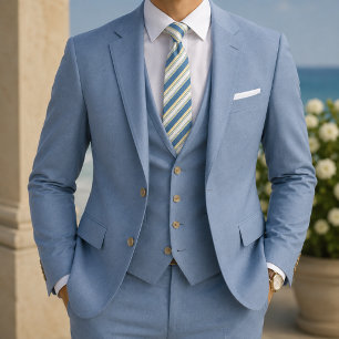 Blaubeige gestreifte klassische Preppy Krawatte