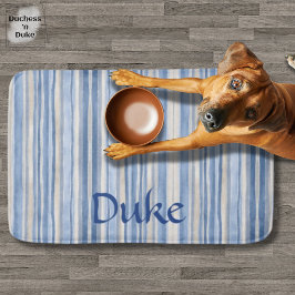 Blaubeige gestreifte minimalistische Haustiermatte Badematte