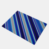 Blaubeige und Lavendelstreifen Fußmatte (Schrägansicht)