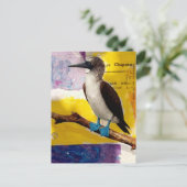 Blaubeinige Vogel-Collage Postkarte (Stehend Vorderseite)
