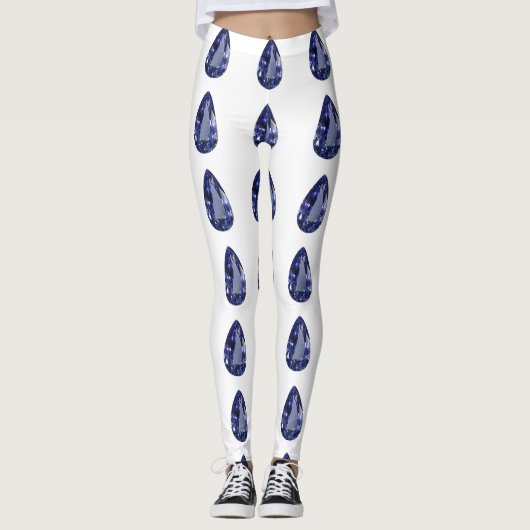 Blaubirnenmuster Leggings (Vorderseite)