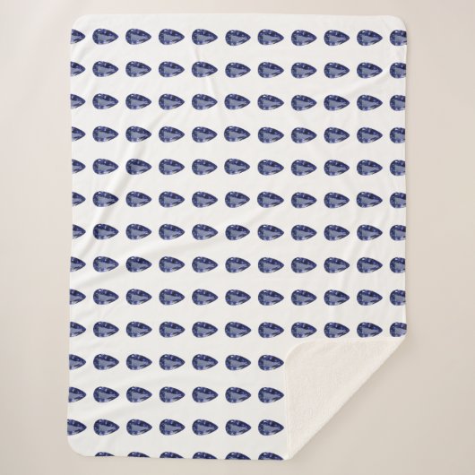 Blaubirnenmuster Sherpadecke (Vorderseite)