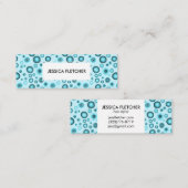 Blaubläschen Minimalistisches Cooles Kreislaufmust Mini Visitenkarte (Vorne/Hinten)