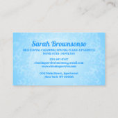 Blaubläschen Reinigung von Waschansprühen Visitenkarte (Rückseite)