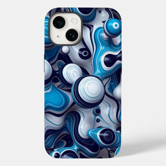 Blaublase Abstrakt | iPhone 14 Case-Mate Hülle (Rückseite)