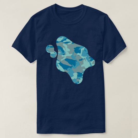 BlauBlast-Camouflage-Muster Paint Platsch T-Shirt (Design vorne)