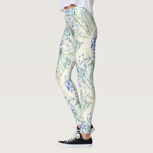 Blaublattmuster Leggings (Links)