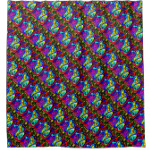 Blaublau, gemustert duschvorhang (Vorderseite)