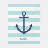 Blaublau gestreifte Decke mit Anker (Vorderseite)