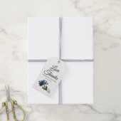 Blaublauer Blütenblättriger Botanischer Navy Geschenkanhänger (Mit Garn)