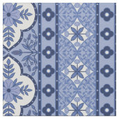 Blaublauer Böhmischer-Design Baumwolle-Twill Stoff (Nahaufnahme)