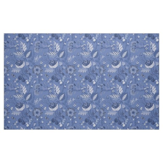 Blaublauer Böhmischer-Design Baumwolle-Twill Stoff (Fat Quarter (45,7 x 55,9 cm))