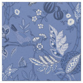 Blaublauer Böhmischer-Design Baumwolle-Twill Stoff (Nahaufnahme)