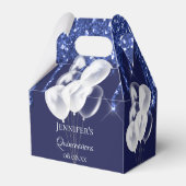 Blaublauer Glitzer aus Quinceanera Geschenkschachtel (Rückseite)