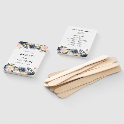 Blaublauer Rosa Rosenrosse Botanischer Handfächer (Non-assembled)