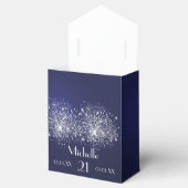 Blaublauer Silberblauer Glitzer Geschenkschachtel (Geöffnet)
