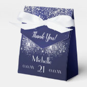 Blaublauer Silberblauer Glitzer Geschenkschachtel (Vorderseite)