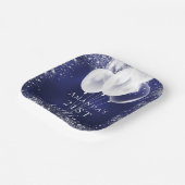 Blaublauer Silberblauer Glitzer Pappteller (Gewinkelt)