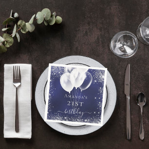 Blaublauer Silberblauer Glitzer Serviette