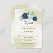 blaubläuliche Marineblumen, grüne Blätter Begleitkarte (Vorne/Hinten)