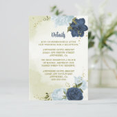 blaubläuliche Marineblumen, grüne Blätter Begleitkarte (Stehend Vorderseite)