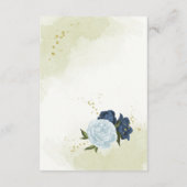 blaubläuliche Marineblumen, grüne Blätter Begleitkarte (Rückseite)