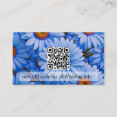 Blaubläuliche Sonnenblumen - Blaublütenblüten - QR Begleitkarte (Rückseite)